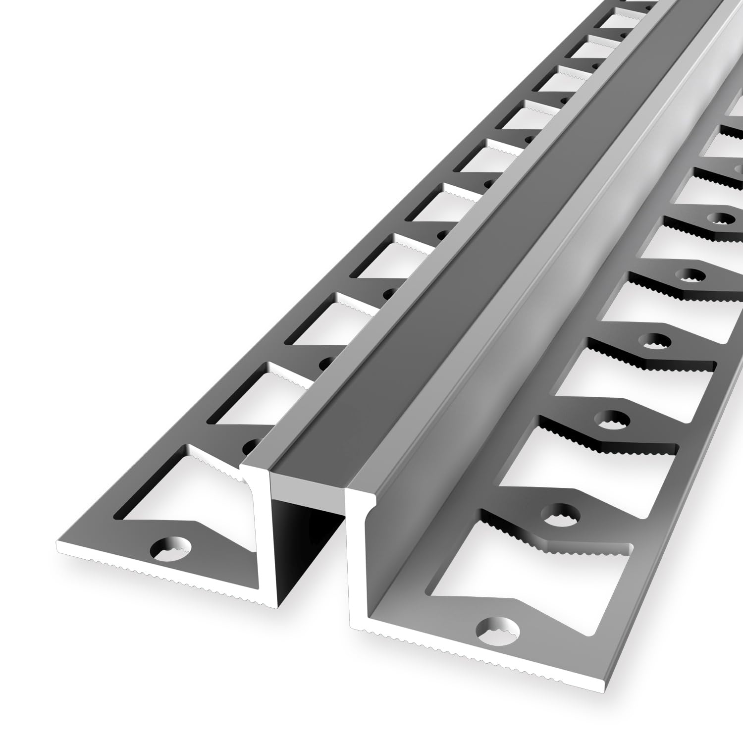 Fliesenprofil 14 x 51 x 2500 mm Einfasshöhe 12.5 mm Dehnungsfugenprofil Edelstahl Geschlossen Gestanzt Metallprofil Edelstahl glänzend Küberit