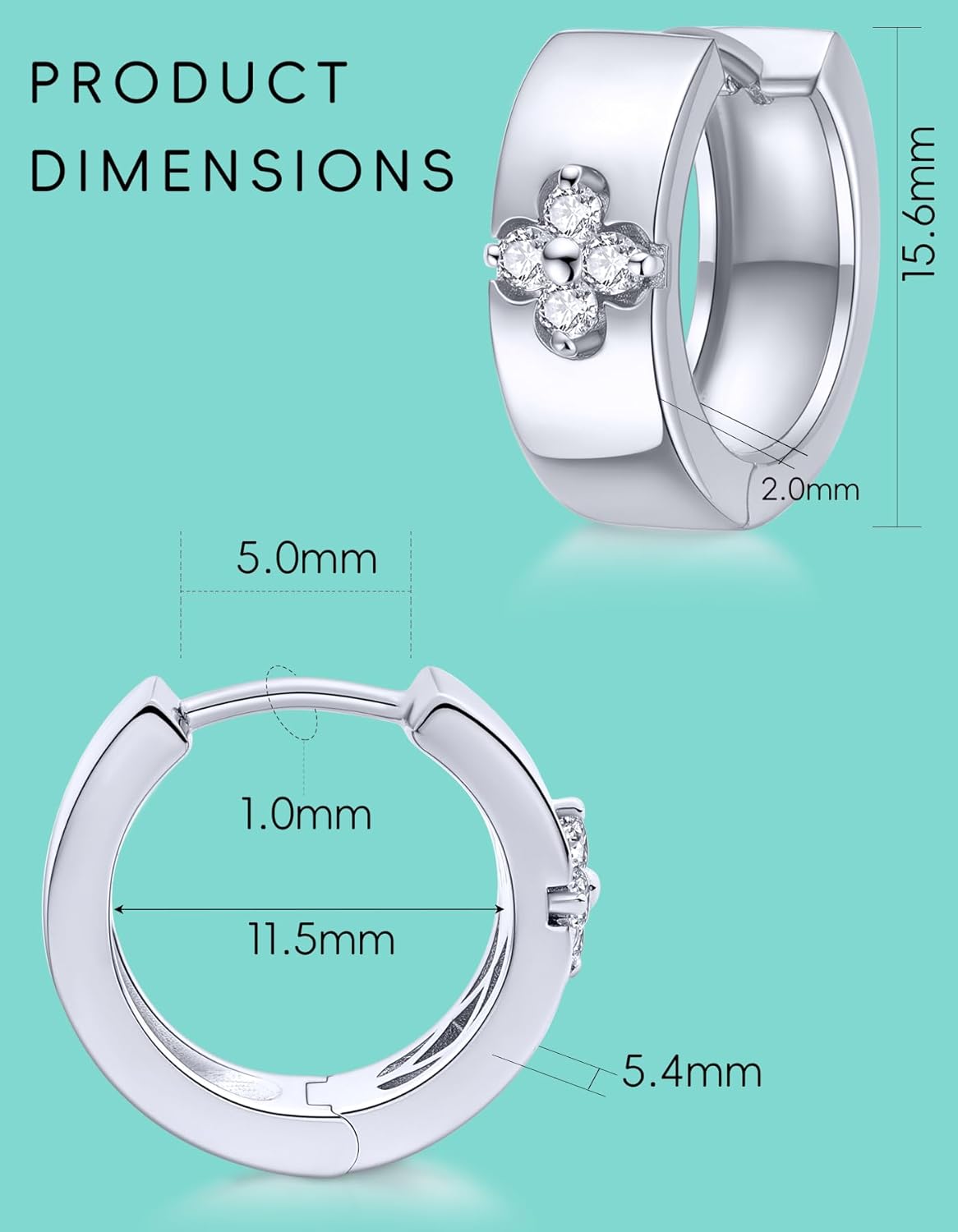 TIMELESSTAR Ideal Gifts Clover Hoop Earrings for Women|Premium Moissanite|18K Gold Plated 925 Sterling Silver Non Tarnish