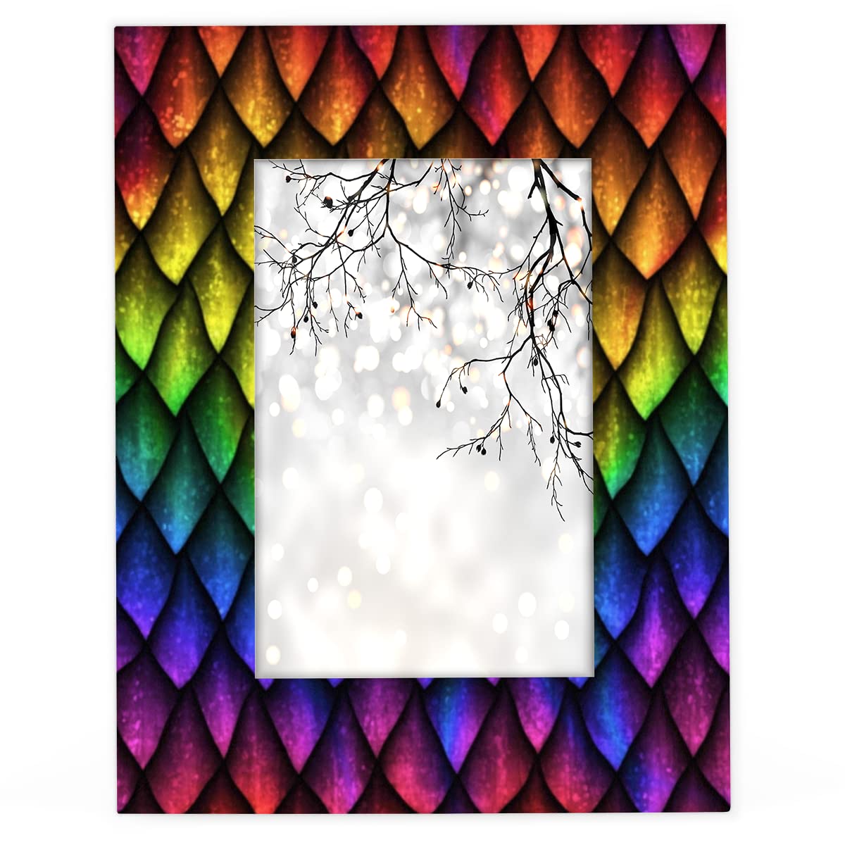 Animals Dragons Skin Quama 4x6 Picture Frame Wood Photo Display Without Mat Photo Frames for for Table Top or Wall Decor