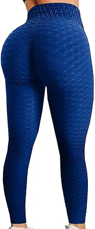 FITTOO Womens High Waisted Yoga Pants Tummy Control Scrunched Booty Leggings Workout Running Butt Lift Textured Tights, #A-black, XXL: Buy Online at Best Price in UAE