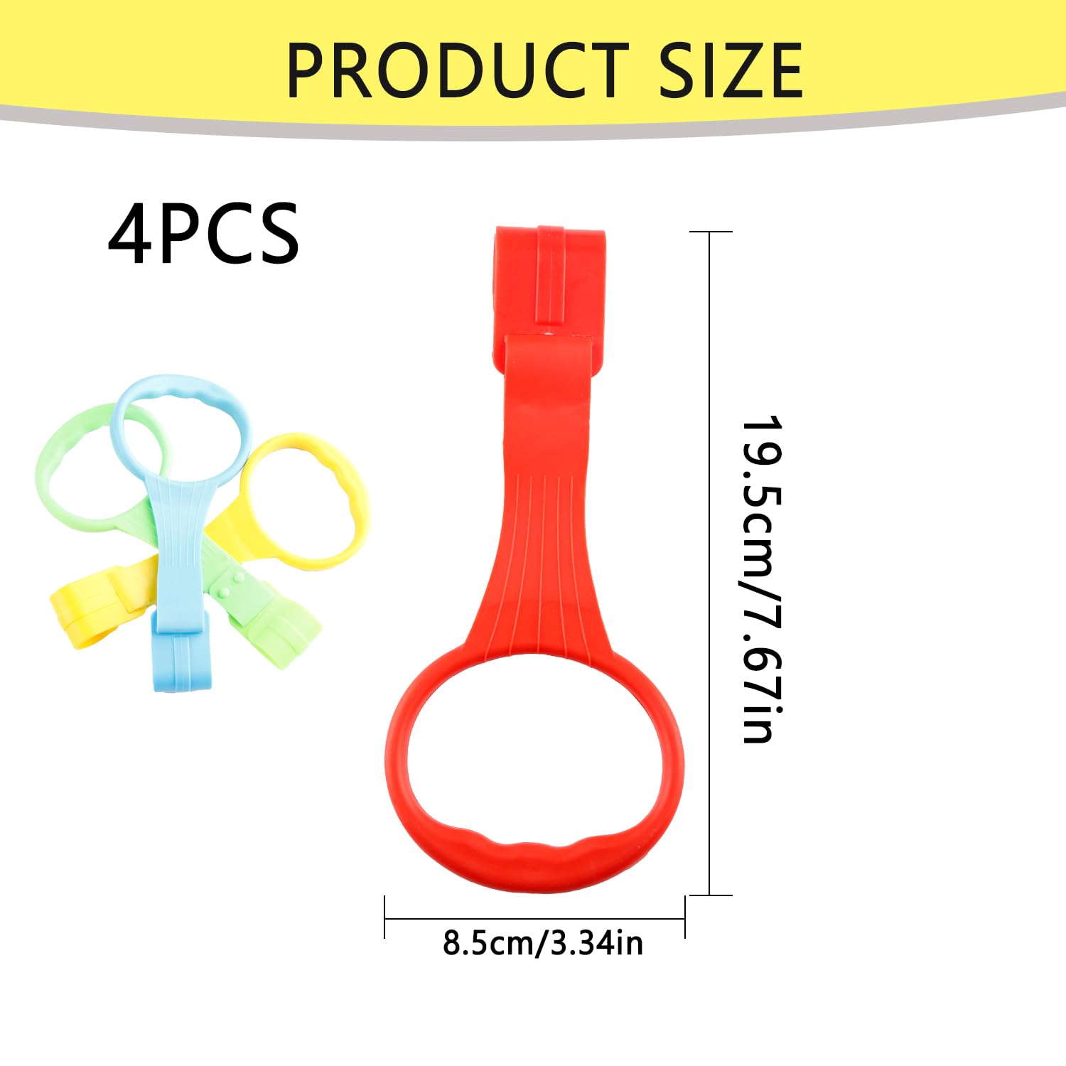Wellrun 4pcs Baby Cot Pull Up Rings,4 Colours Safety Standing Training Handles,Easy Grip Handles for Playpen Strollers - Image 2