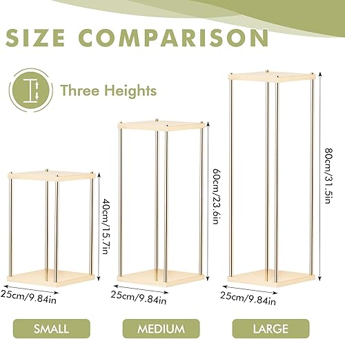 Miniatura 6 de 2 piezas de centro de mesa de metal de 31.5 pulgadas para boda con forma de jarrón y columna, soportes geométricos para mesas, soporte de flores