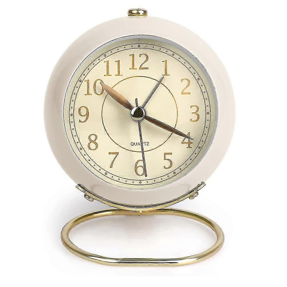 JOYHAPPST Small Table Clocks, Classic Non-ticking Tabletop Alarm Clock, Battery Operated Desk Astronaut Clock For Living Room Bedroom Bedside Indo