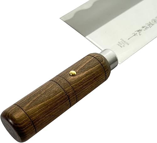Vista 13 de KAKUSEE Seki Tsubazo Deba Cuchillo de hoja de 5.9 pulgadas y paño de pintura japonesa, cuchillo de chef japonés para pescado y carnes, hoja de acero