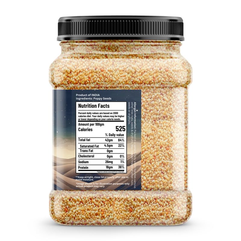 Image of S S SUBH Fresh Poppy Seeds 1kg| Whole Khus Khus Posto Dana | Indian Posto Dana | No Added Colours Or Preservatives, poppy seeds 1 kg