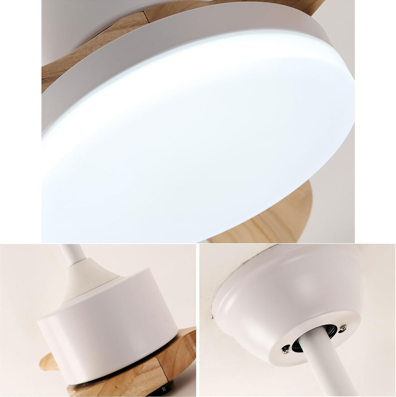 Dimmable Ceiling Fan Light Indoor Quiet Ceiling Fans with DC Motor Remote 6 Speeds Ceiling Fan 3 Wood Blades Modern Ceiling Fans with 30W Lights for Bedroom Lounge Room Living Room