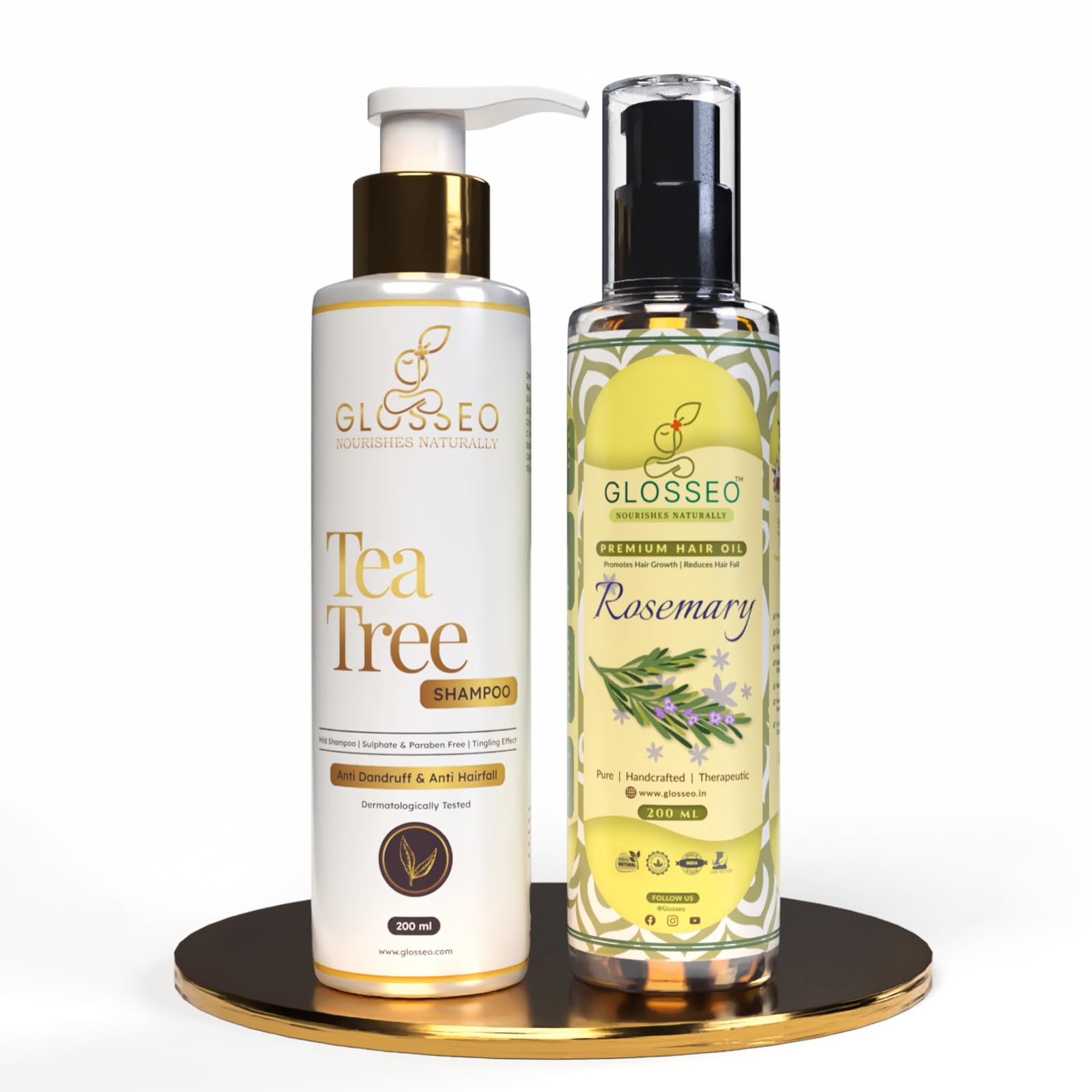 Tea Tree Shampoo and Rosemary Hair Oil Combo Pack, 200 ml Each, Anti-Dandruff and Hair Growth-image-23