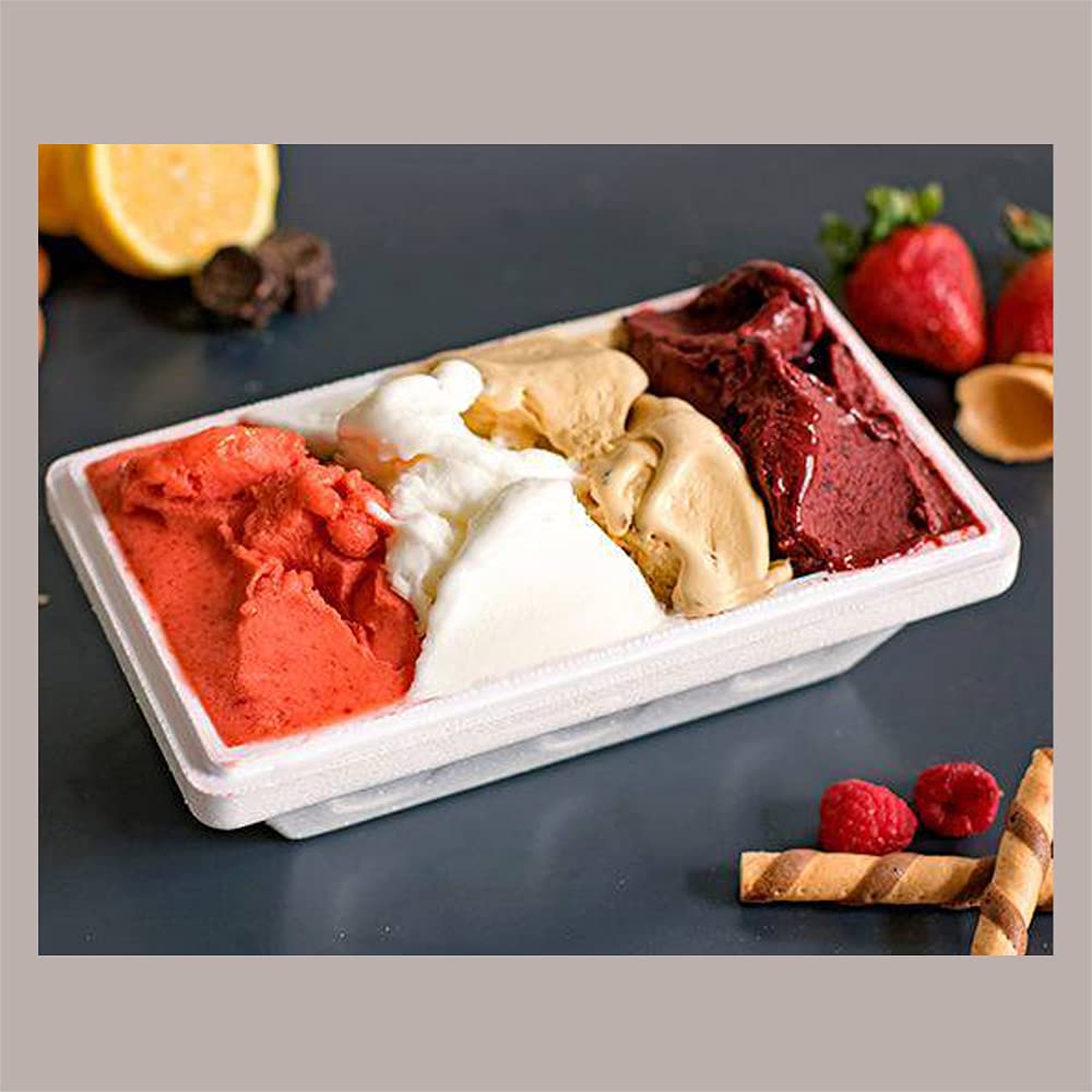 Lucgel Scatola Termica Contenitore in Polistirolo per Trasporto Gelato o Alimenti Freddi YETI XXL 1000gr / 1500cc ALCAS - 50 pezzi -