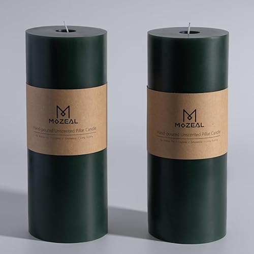 Miniatura 258 de MOZEAL Velas de pilar extra grandes de color borgoña de 4" x 10" (juego de 2), sin perfume, sin goteo, sin humo, de larga combustión limpia, velas