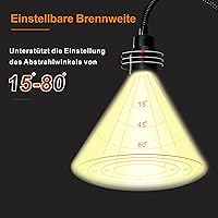 Vista 2 de Luces de lectura LED con zoom para cabecera de cama, lámpara de proyector con clip para escritorio, cama de dormitorio, luz de libro con abrazadera