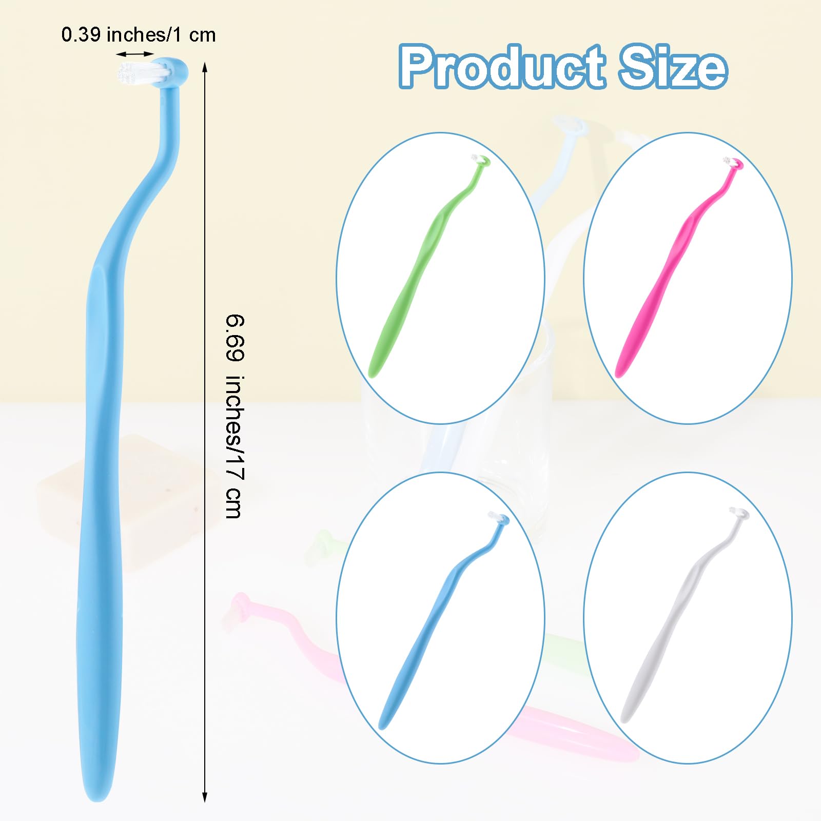 WLLHYF 4Pack Orthodontic Toothbrush Small Tuft Toothbrush Tiny Compact Tufted Brush for Dental Implants Braces and Teeth Cleaning Care - Image 2