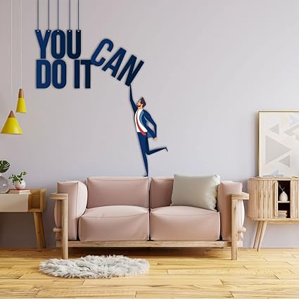 CVANU Motivational Quote You Can Do It Wall Sticker for Home/Office/Colleges/Institutes/Libraries Decoration Multicolor Size(100CM X 75CM)_C06