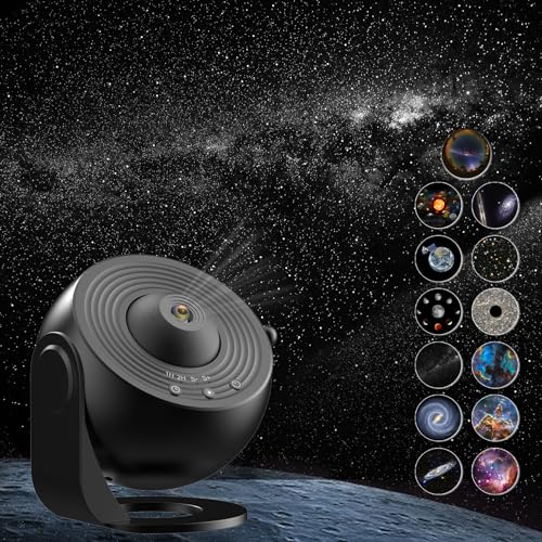 Image of Star Projector Galaxy Night Light with 4K Replaceable 13 Film Discs, 360 Rotating Timed Planetarium for Kids, Home Theater, Ceiling, Room Decoration
