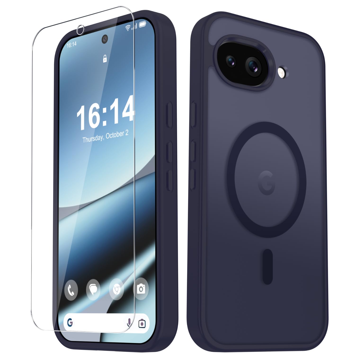 for Google Pixel 10a Case, Matte Magnetic Phone Cover, Deep Purple | Fit for MagSafe, Screen Protector included, Shockproof Military Grade Protection, Translucent Frosted Back