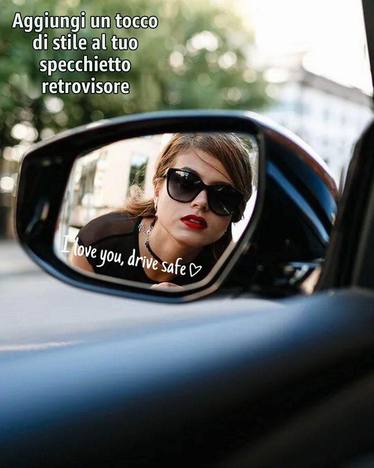Grappige Buitenspiegel Stickers – I Love You Drive Safe – 4 Stuks Wit – Hoogwaardig Vinyl – Waterdicht & Zonbestendig – Eenvoudig Te Verwijderen
