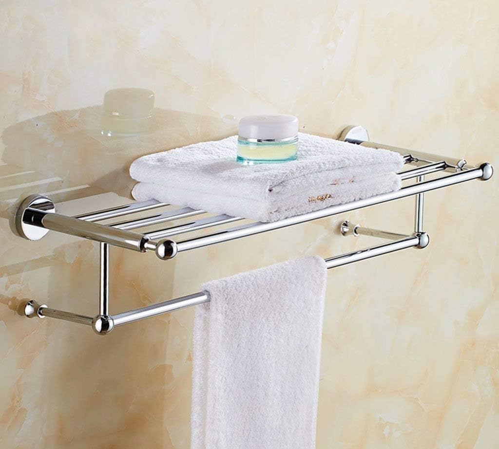 All Bronze Bathroom Shelf Wall Hanging Round Base Thicker Thicker Bar (Size : 65 * 21 * 14CM) (60 * 21 * 14CM)