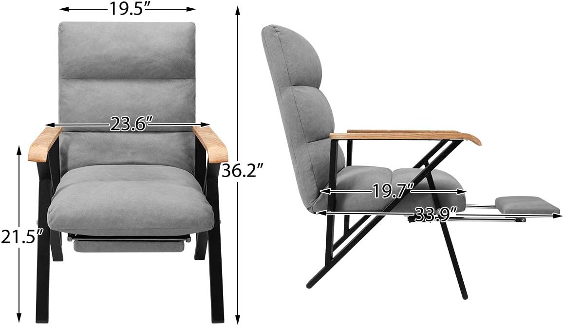 Diagram showing the dimensions of the EROMMY Accent Lounge Chair.