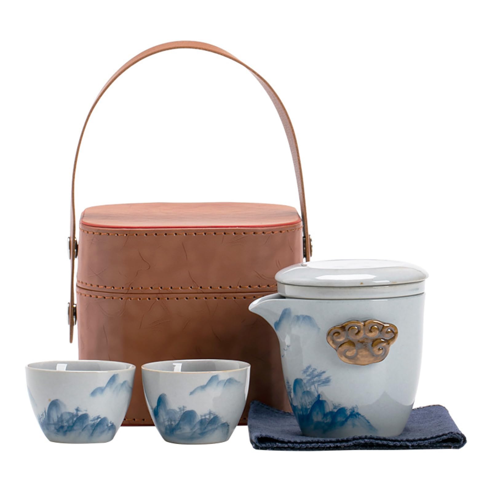 Té con filtro de cerámica, una olla de dos tazas para el hogar, exquisita personalidad y paisaje práctico