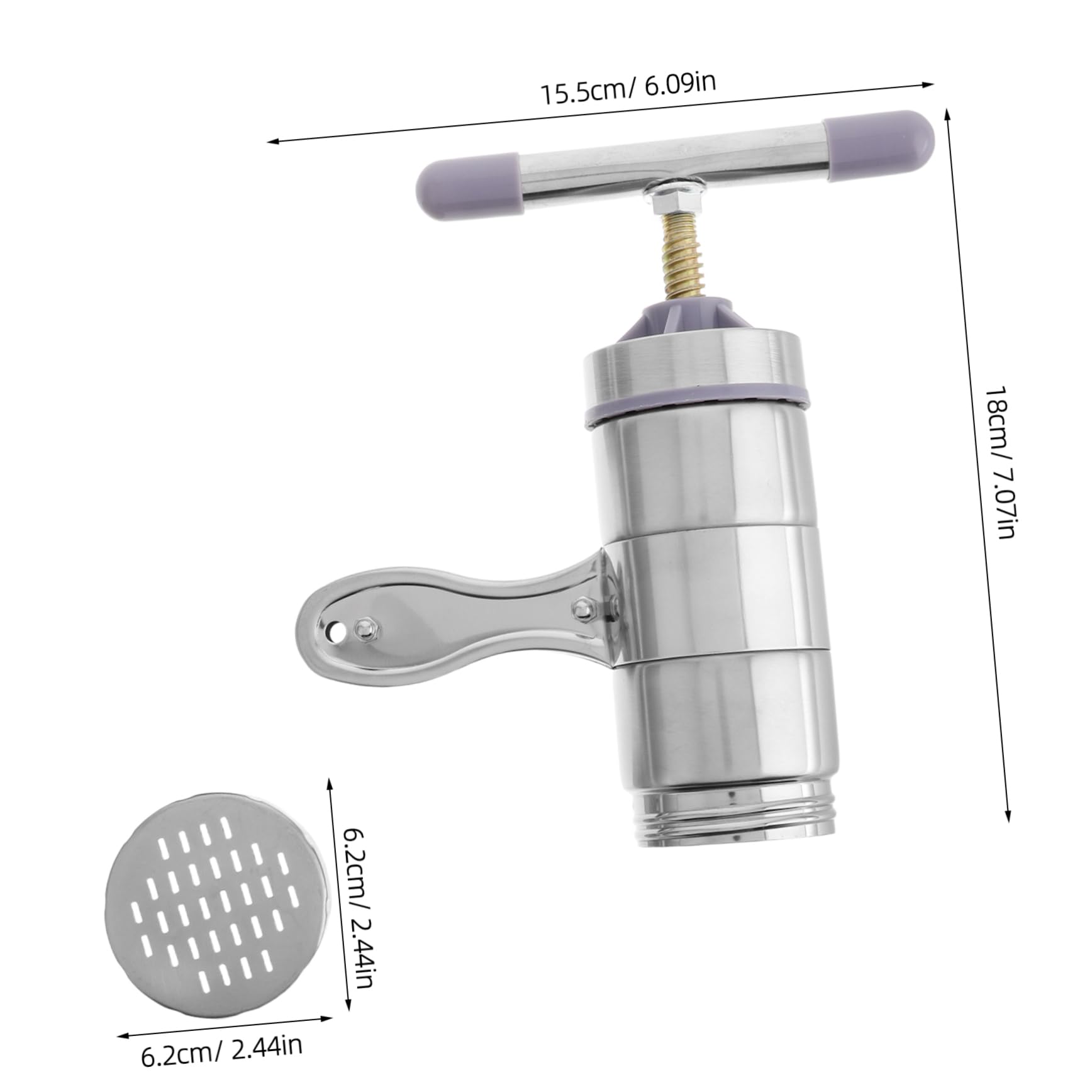 OUNONA 1 Set Stainless Crank Noodle Machine Metal Portable Manual Pasta Maker For Noodles Simple To Operate For Home Kitchens