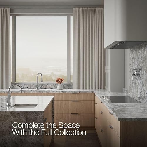 Vista 86 de KOHLER 23765-CBL Tone - Grifo de cocina semiprofesional, negro mate/cromo pulido