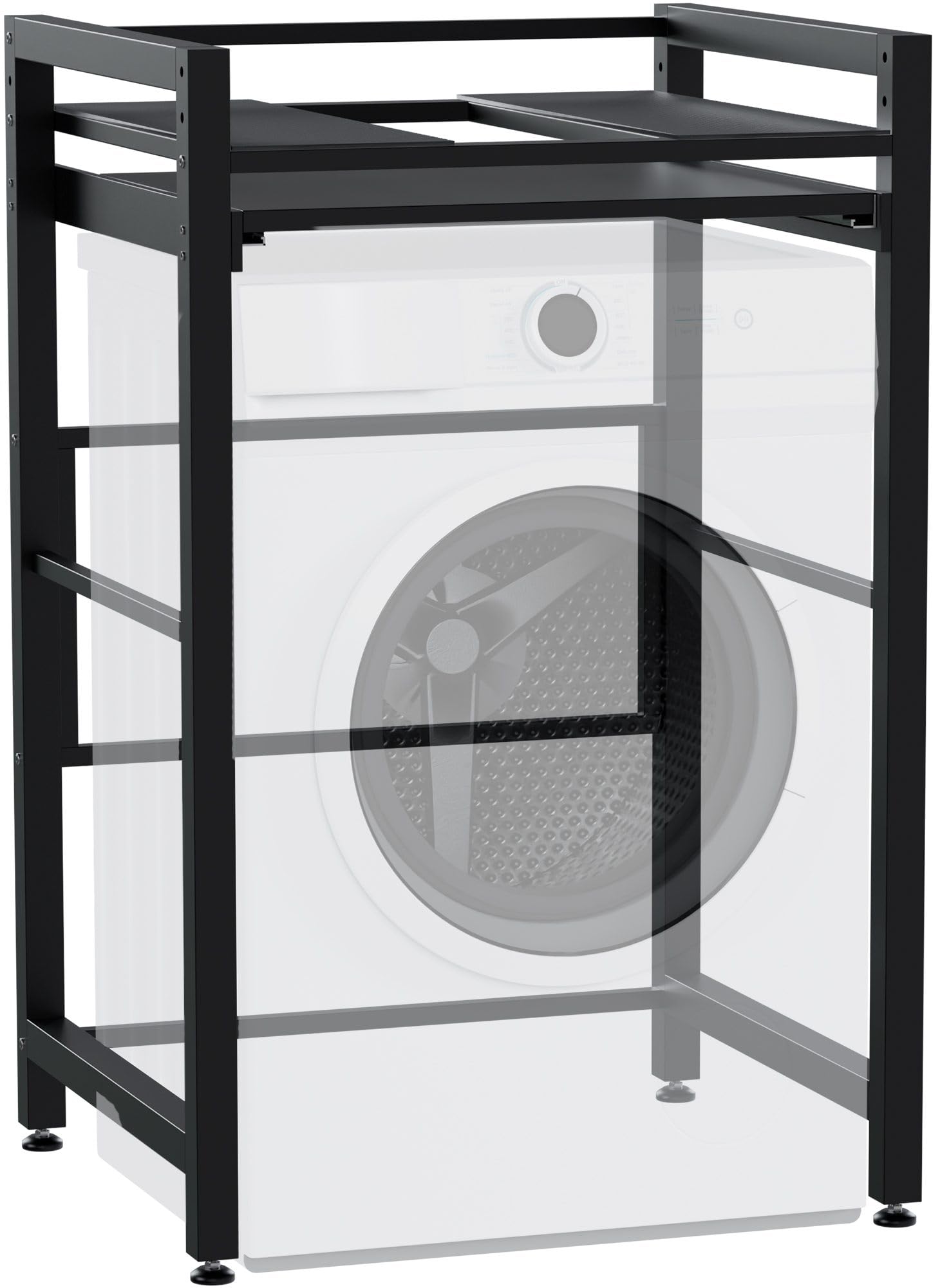 CLP Etagere de Superposition Juri pour Lave-Linge et seche-Linge, Plateau Coulissant, Charge Jusqu a 300 kg, Couleur:Noir