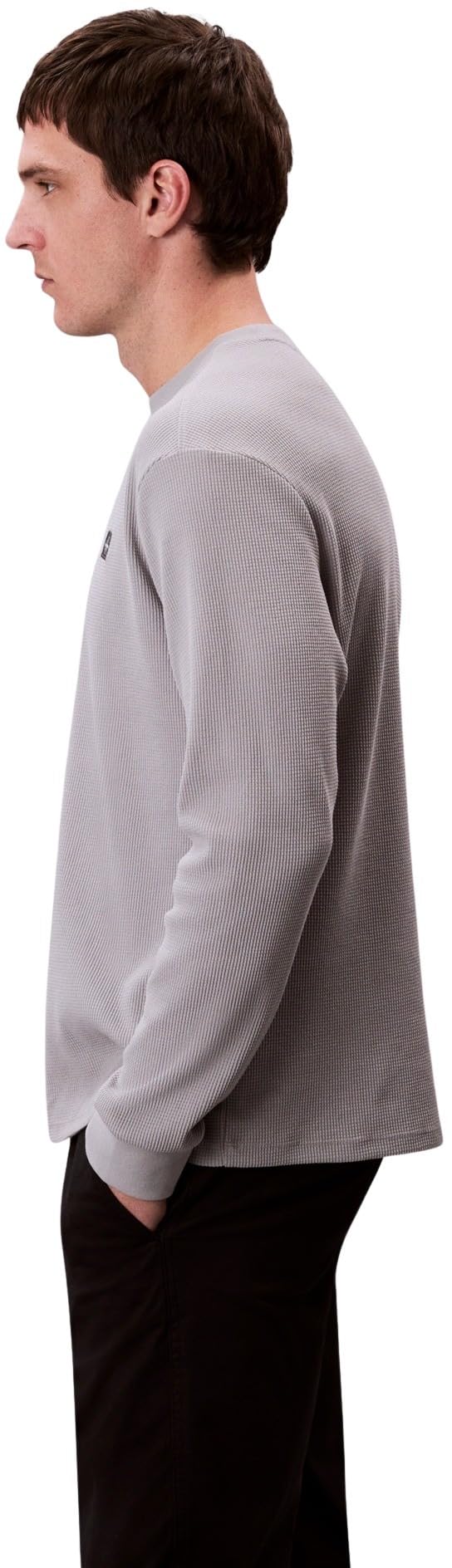 Calvin Klein Uomo Maglietta Maniche Corte Waffle Badge Tee con Scollo Rotondo
