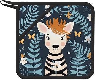 Zebra Print 1 PC Square Silicone Anti-scalding mat - 7.1-inch Multi-Functional Insulation mat, Suitable for Cooking, Barbecue, Tea, etc.