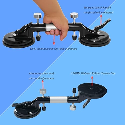 Miniatura 2 de 2 piezas de ventosa ajustable de 6 pulgadas de granito Setter Tile para piedra mármol losa de vidrio unir y nivelar herramienta de instalación