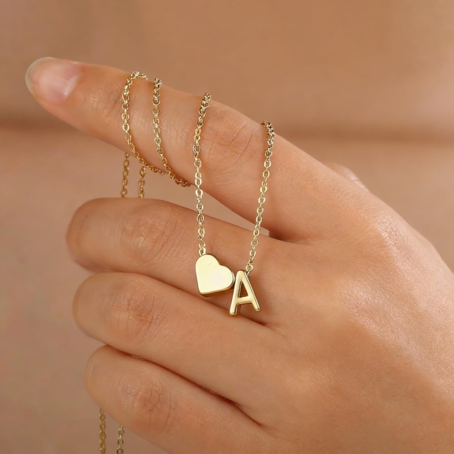 Valentine's Day gift-Dainty A K Heart Pendant Necklace for Women Gold Plated Initial Letter Necklace Perfect Anniversary/Birthday/Friendship Gift - Image 2