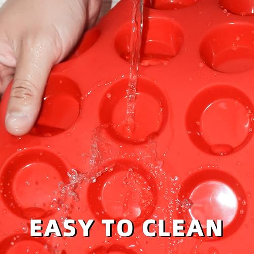 Vista 6 de Molde de silicona para magdalenas, mini molde para magdalenas, 12 tazas regulares y mini 24 tazas de lata para magdalenas, juego de 2 para hornear