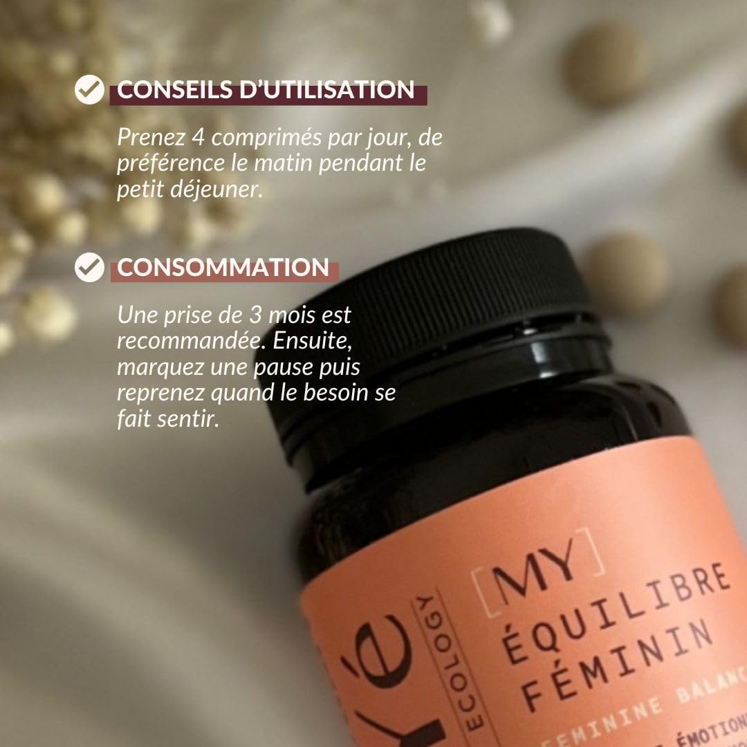 MiYé | Equilibre hormonal, ménopause, spm & sopk | Ashwagandha KSM-66, Mélisse, Romarin, Vitamines B6, B9 & D | 180 gélules vegan, 45 jours