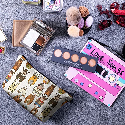 PREMYO Make-Up Pouch Cosmetic Bag Toiletry All Over Printed Design Cowboy Fits in Handbag Ideal for Essentials Traveling Suitable as Pencil Case - Image 2