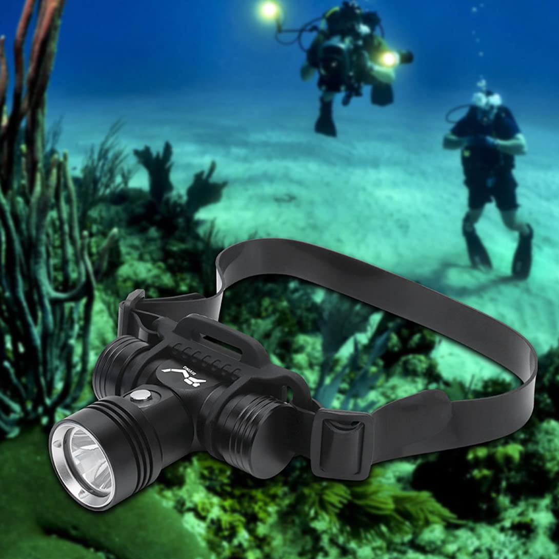 Tauchlampe Stirnlampe 1500LM IPX8 - Wasserdicht Bis 80m Für Tauchen & Outdoor