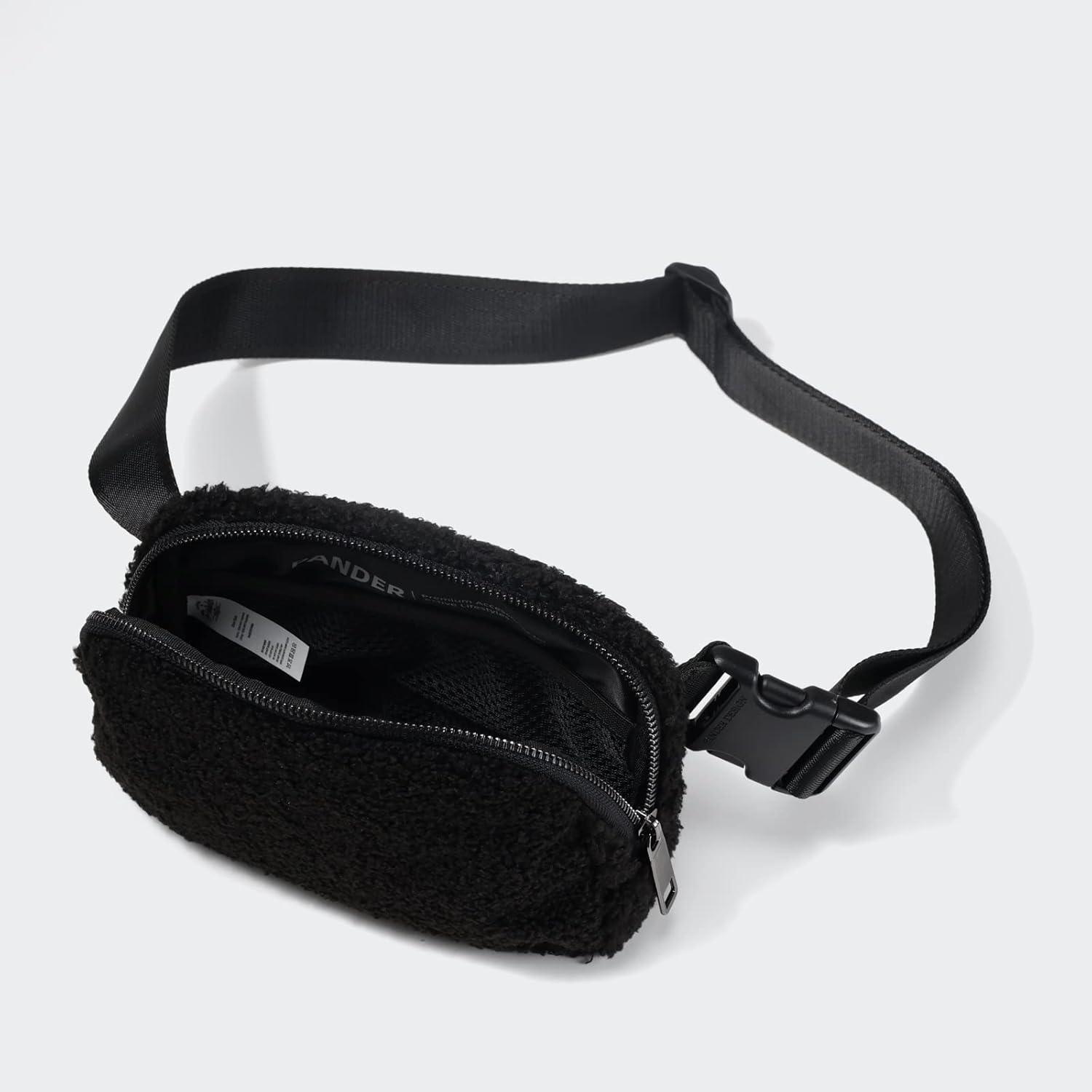 Pander Fanny pack Everywhere Fleece Belt Bag for Women and Men with Adjustable strap Belt, 1L. (Black) - Image 5