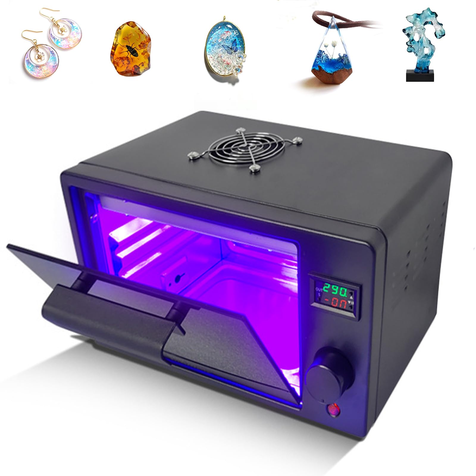 80W Macchina per Polimerizzazione della Resina, Luce UV per Resina 395nm con 80 Perline LED, Funzioni Timer, Vassoio Rimovibile, Capacità 2kg, per Stampanti 3D, Creazione di Gioielli, Fai-da-Te