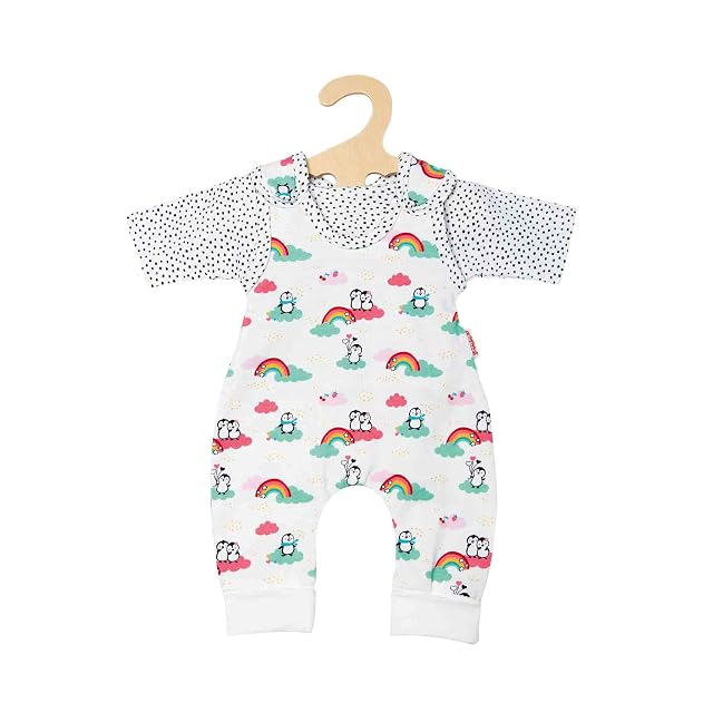 Heless 2185 - Conjunto de Ropa para muñecas con diseño de Lunares de pingüino, 2 Piezas, con Pelele…
