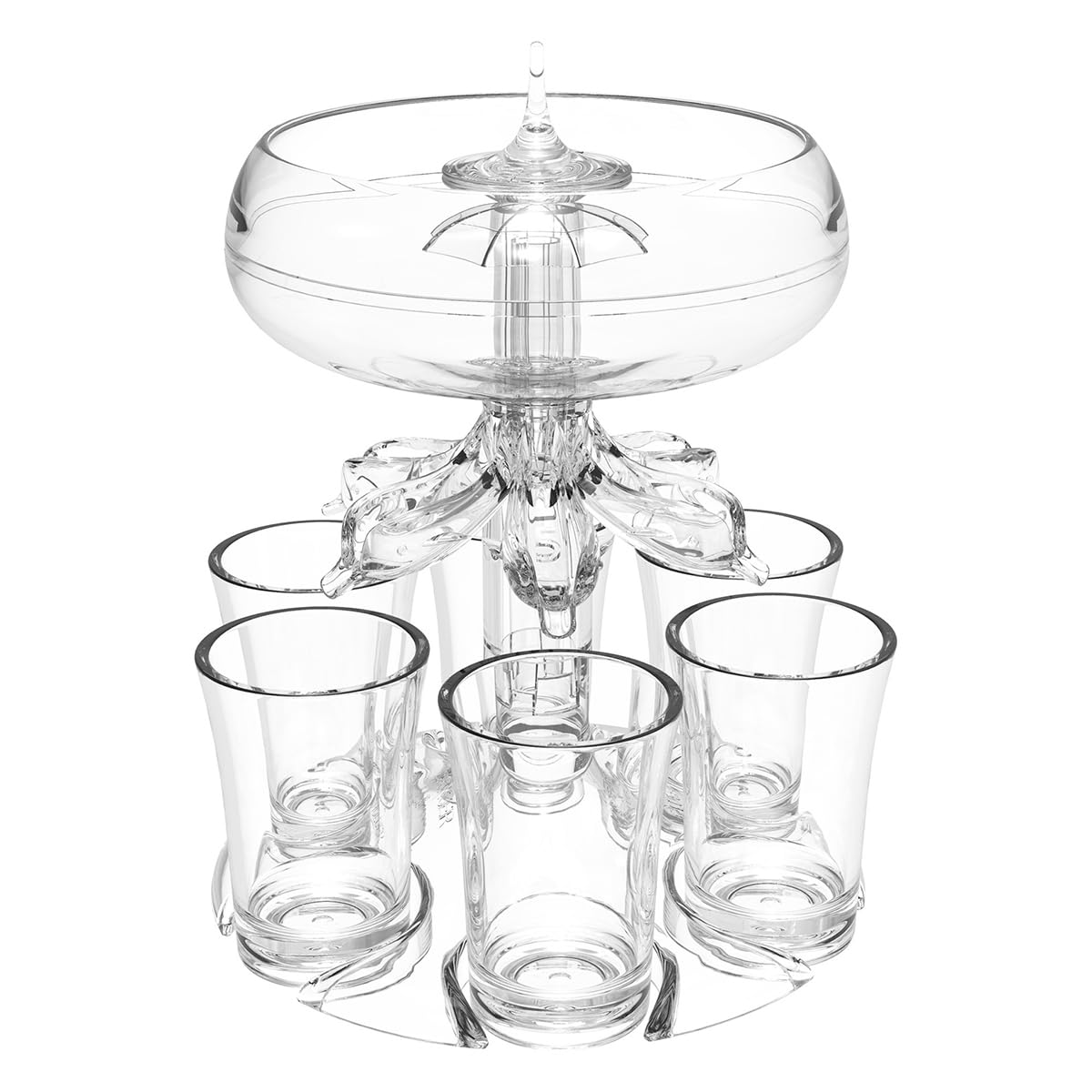 Baby Guin-Ness Shot Dispenser, Drink Dispenser with 6 Glasses, Fun Bar Accessories, Drink Liquor Holder, Acrylic Touchless Shot Pourer for Juice Spirits Cider Whiskey (1Pcs)