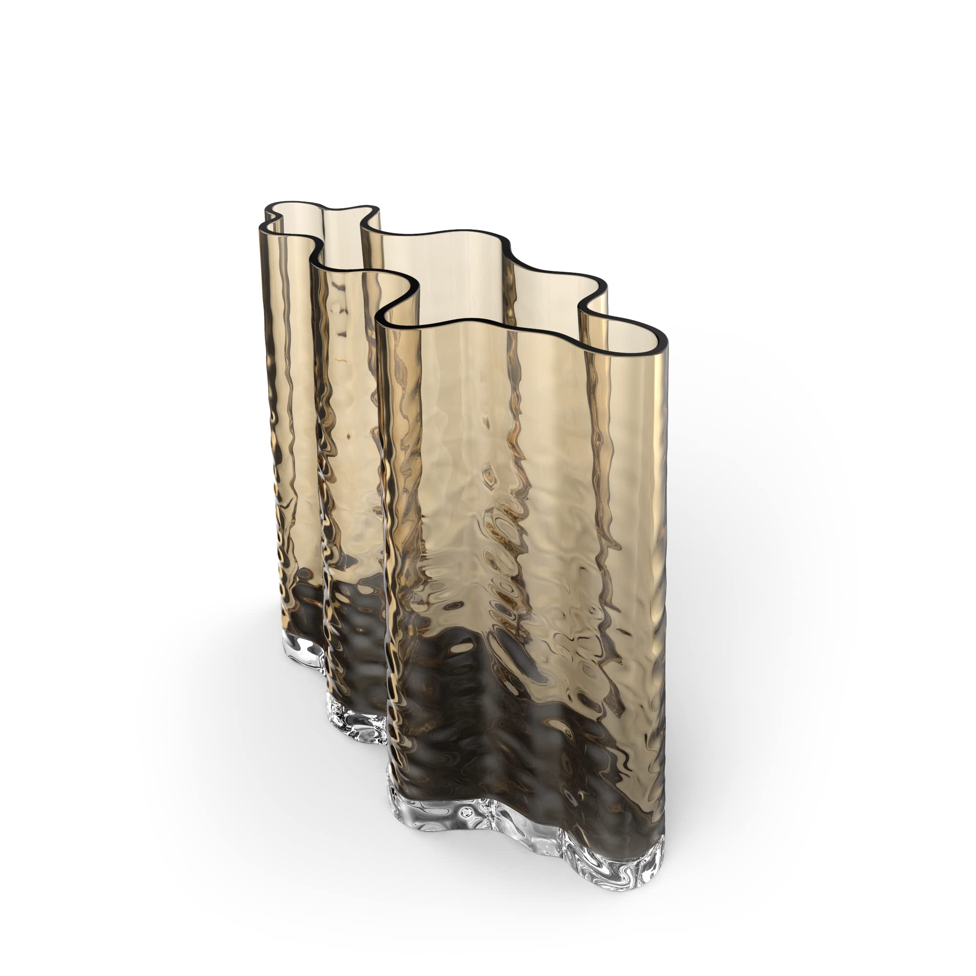 Cooee Design Gry Wide 19cm Cognac Glass Vase Tulip Vase Cognac Colour