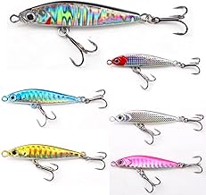 Senvenelec 6pcs Peche Kit: 6 Esche da Pesca 3D Eye, Metalliche, Adatte per Strati d'Acqua Superiore, Medio e Inferiore