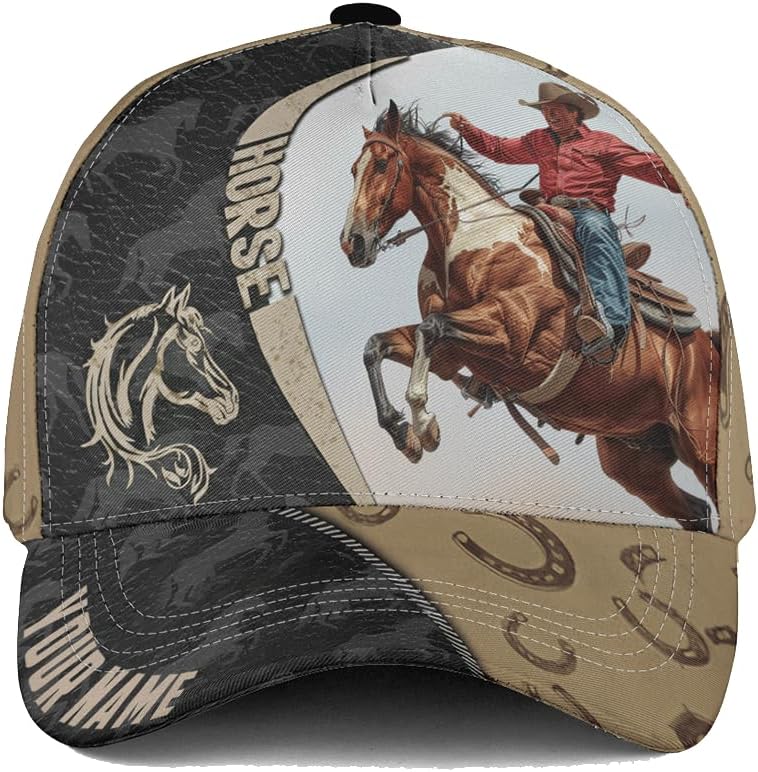 Personalized Cowboy Hats for Men, Rodeo Graphic Mens Western Trucker Hat, Vintage Ranch Hat Adjustable Snapback