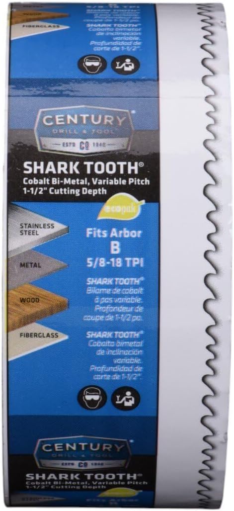 Century Drill & Tool 05066 Shark Tooth Bi-Metal Hole Saw, 4-1/8"