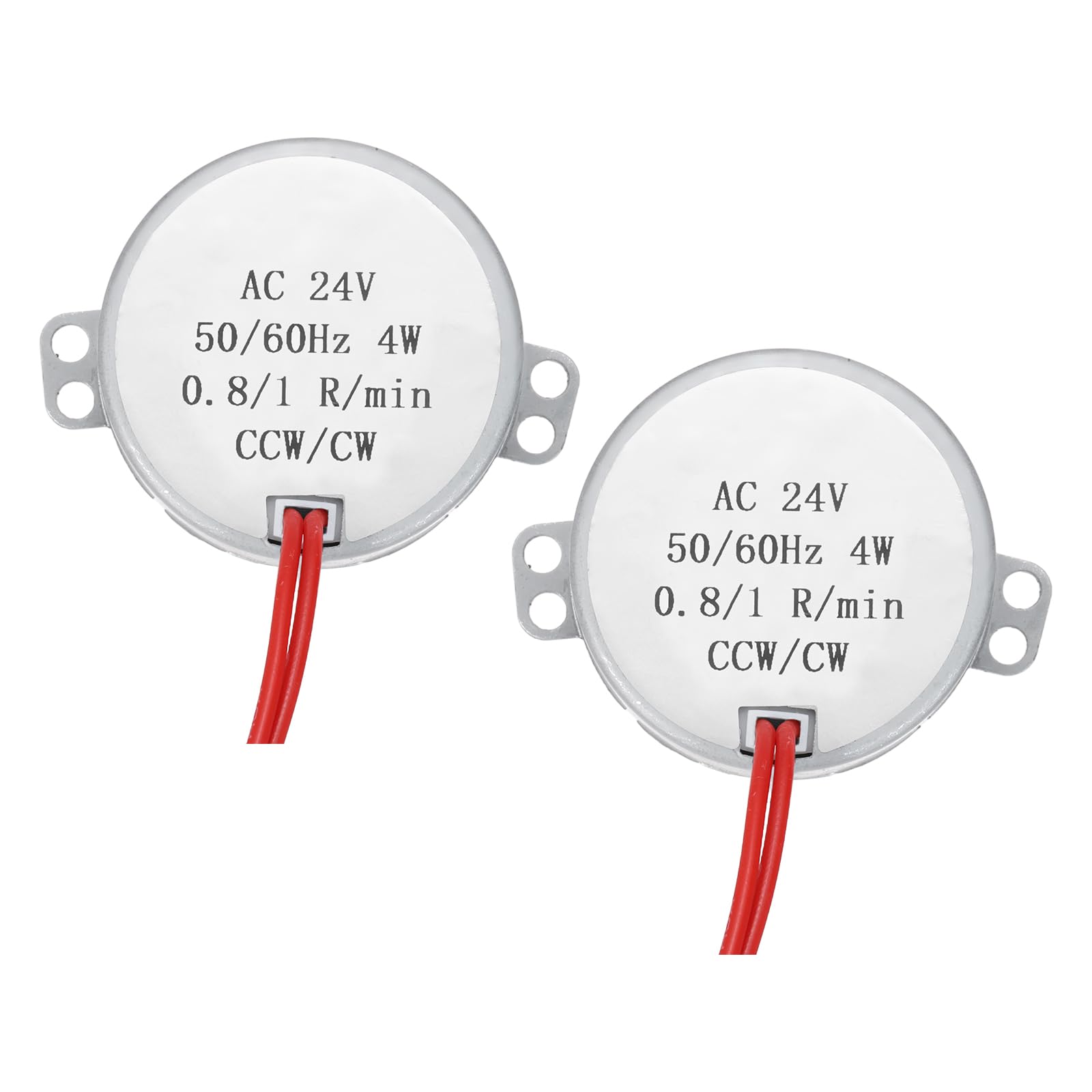 sourcing map Synchronous Motor AC 24V Electric Motor 0.8-1RPM 50-60HZ CCW/CW 4W Single Flat Shaft Low Consumption Low Noise Motors for Handicrafts and Electric Fan Heater, 2 Pcs — image 1