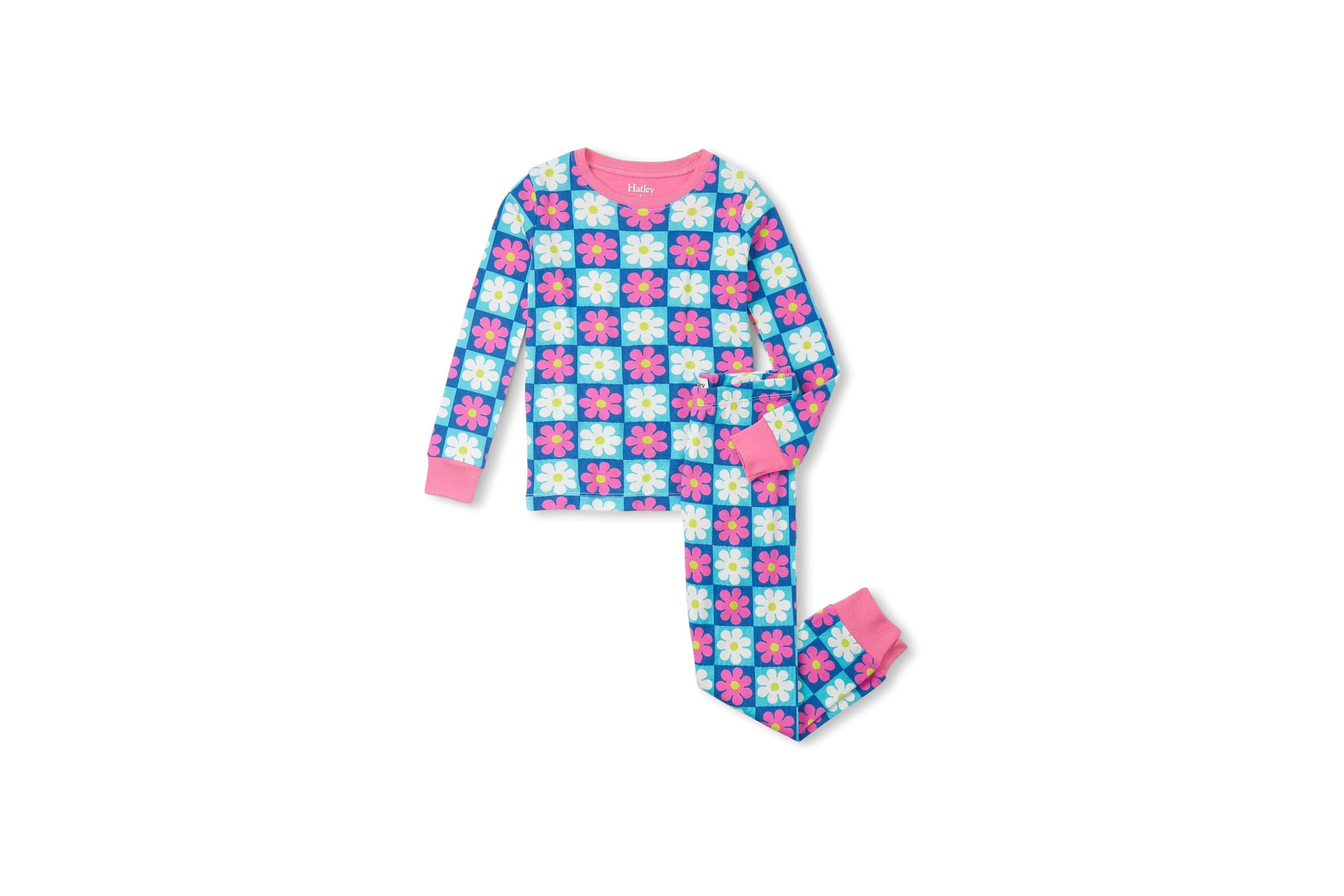 Hatley Kids Checked Daisy Cotton Pajama Set (Toddler/Little Kid/Big Kid)