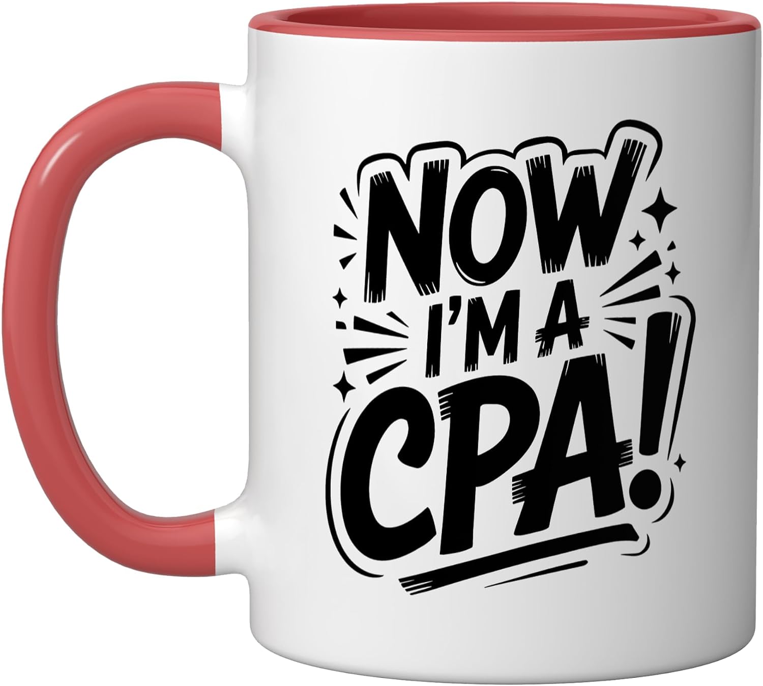 Former Accounting Student Now Certified Public Accountant Ceramic Mug, Red/White, 15oz image 5