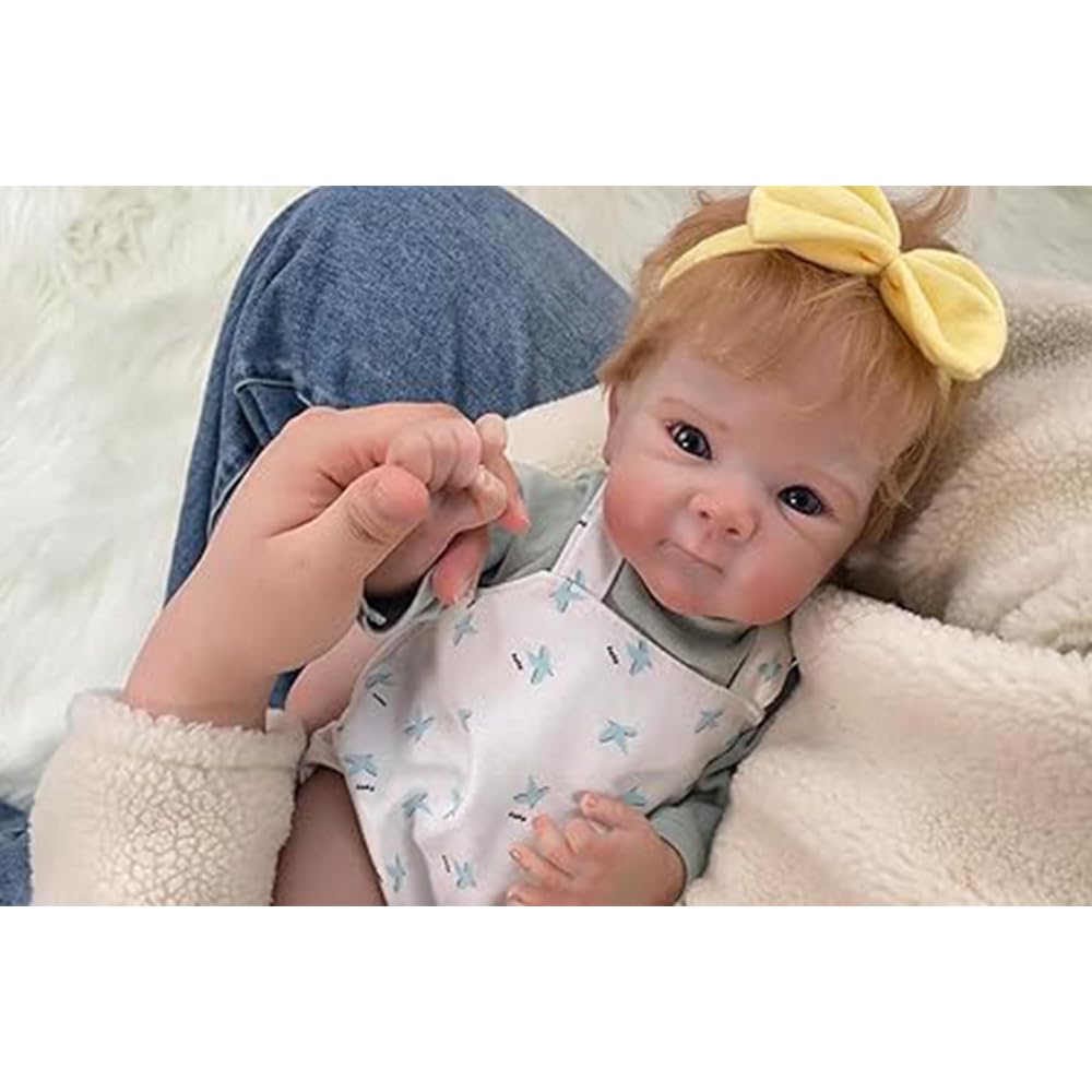 Lebensecht Reborn Baby 18 zoll 45cm Reborn Puppen Lebensecht Weiche Silikonpuppe Handgefertigt Neugeborenes Baby Jungen & Mädchen Spielzeug Geschenk Babypuppen Mit Puppen-Zubehör