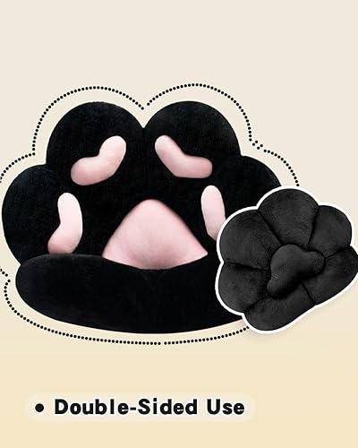 Miniatura 9 de MOONBEEKI - Cojín de pata de gato para silla cómoda kawaii, cojines de felpa para asiento con forma de almohada perezosa para silla de juegos, 28 x