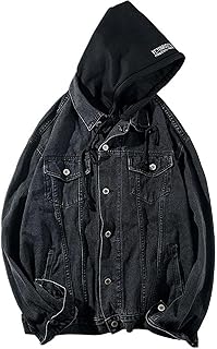 Chaqueta vaquera con capucha estilo de Hong Kong para hombre, chaqueta Harajuku versátil y bonita de estilo coreano holgada