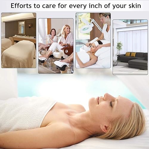 Miniatura 6 de Mesa de masaje de 73 pulgadas, cama de spa, portátil, altura ajustable, 2 mesas plegables de aluminio para salón, de piel sintética, con funda de