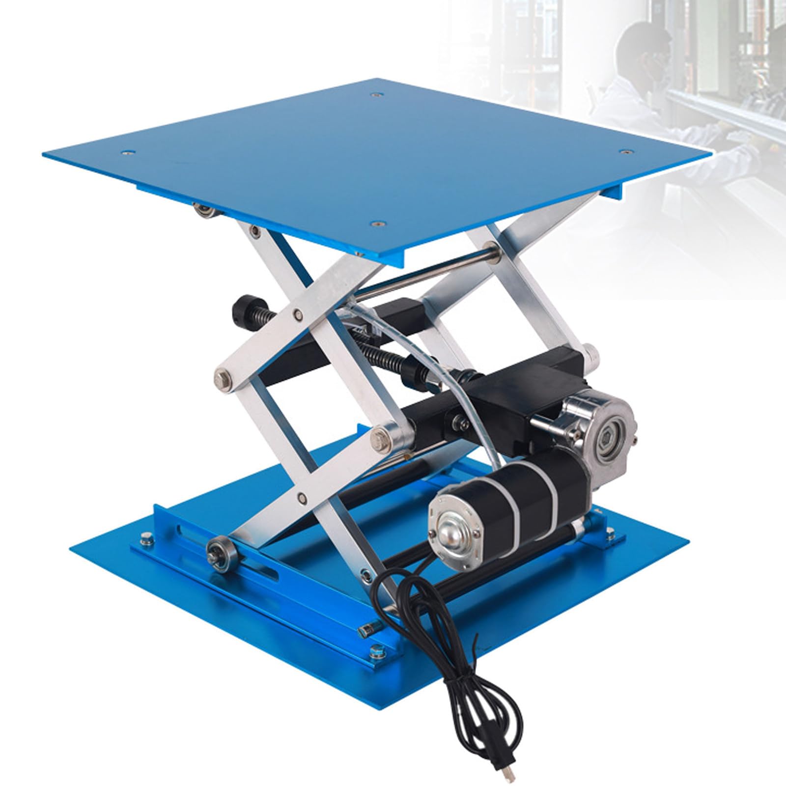 HpJfdsU Electric Lifter Lifting Platform,250x250mm Aluminum Oxide Laboratory Equipment,Height Adjustable (90-365mm),Laboratory Lift Table,Load 30kg