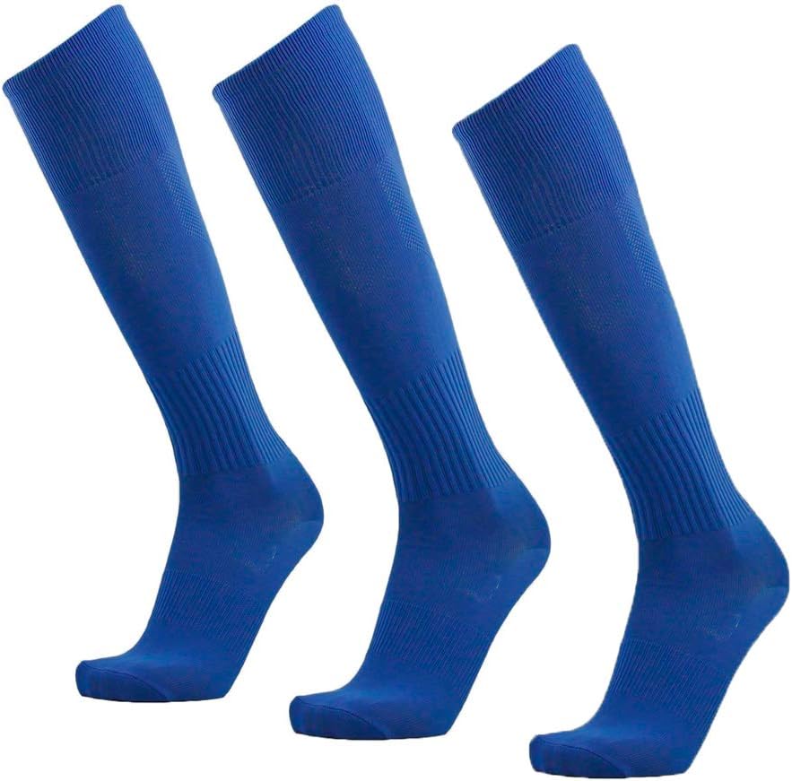 LingTu Unisex Athletic Knee High Breathable Compression Solid Tube Soccer Football Sport Socks 3/12 Pairs for Kid Youth Adult